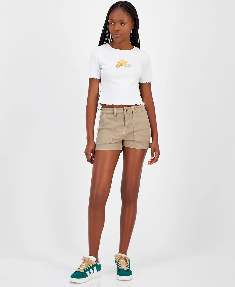 Indigo Rein Juniors' High-Rise Utility-Pocket Shorts