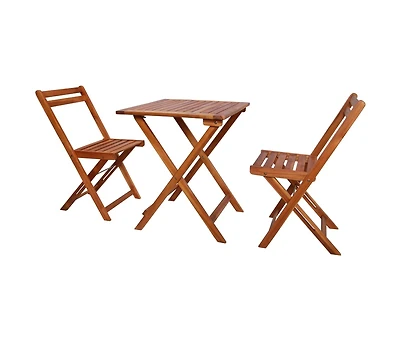 vidaXL 3 Piece Folding Bistro Set Solid Acacia Wood