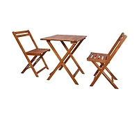 vidaXL 3 Piece Folding Bistro Set Solid Acacia Wood