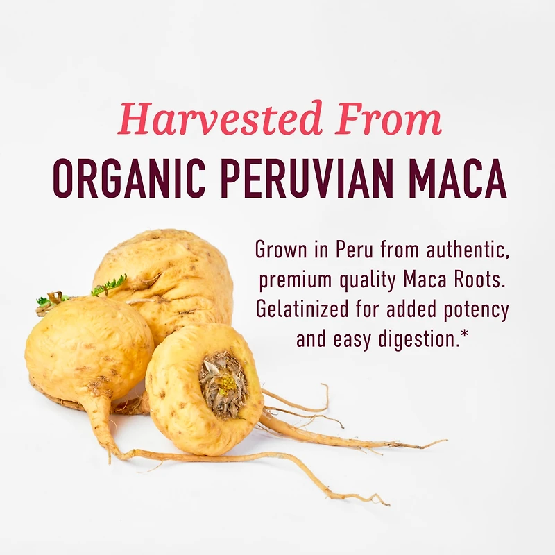 Organic Maca Root Capsules for Women, Peruvian Maca 2250MG Extra Strength, Supports Energy, Hormone Balance & Menopause, SMNutrition, 120ct