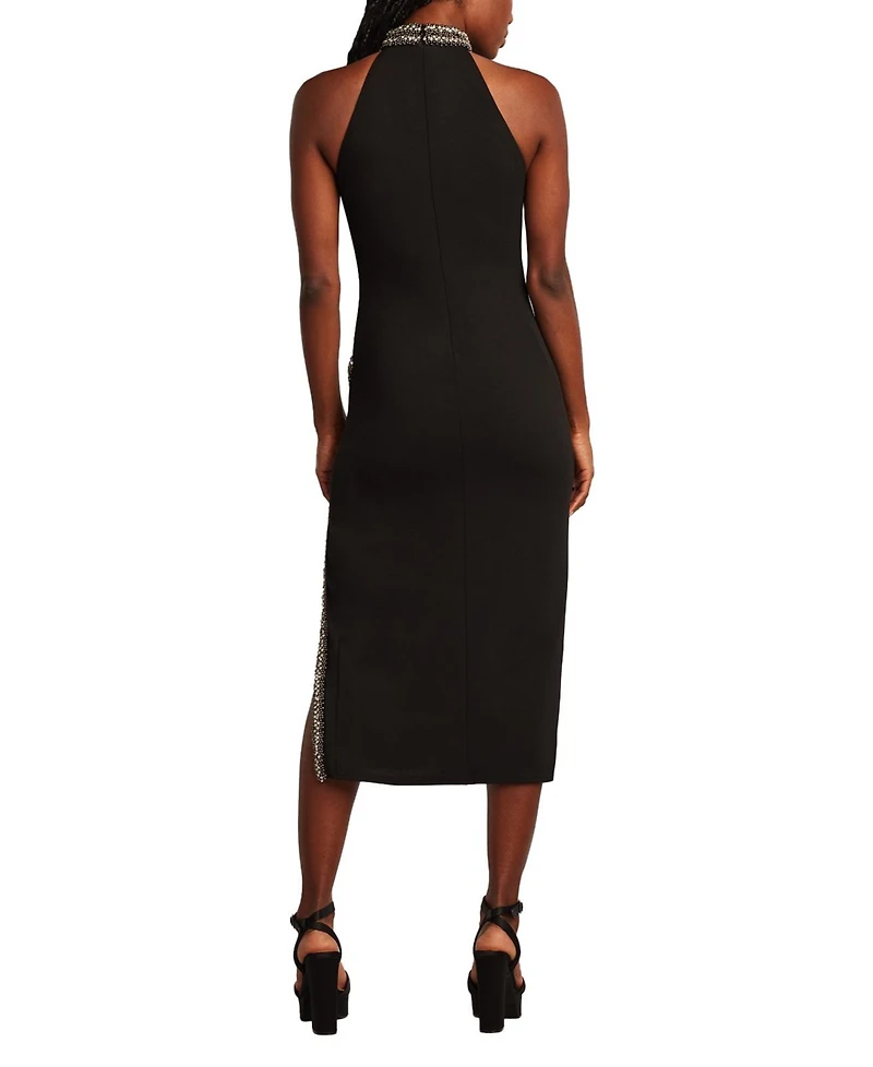 Tadashi Shoji Steva Embellished Halter Midi Dress