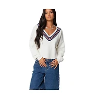 Edikted Womens Lauryl V Neck Sweater