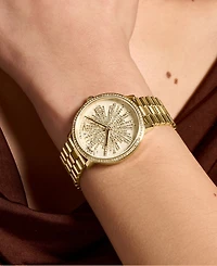 Olivia Burton Women's Ice Burst Gold-Tone Stainless Steel Bracelet Watch 35mm