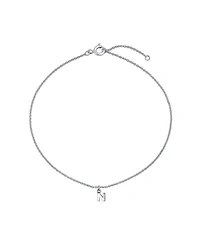 Bling Jewelry Simple Dainty Name Dangle Alphabet Block Letter Ankle Bracelet A Initial Anklet For .925 Sterling Silver Adjustable 9 10 Inch Cable Chai