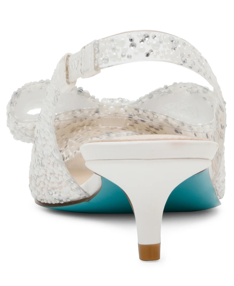 Betsey Johnson Patti Lucite Slingback Kitten Pumps
