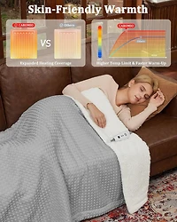 Caromio Full Waffle Sherpa Electric Heated Throw Blanket, 72" x 84"