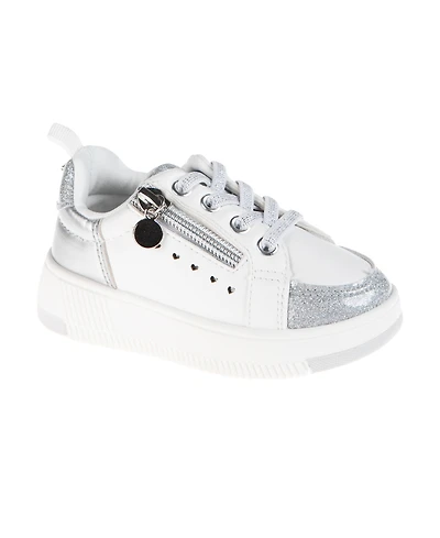 Vince Camuto Toddler Girls Decorative Zipper Heart Underlays Court Sneaker