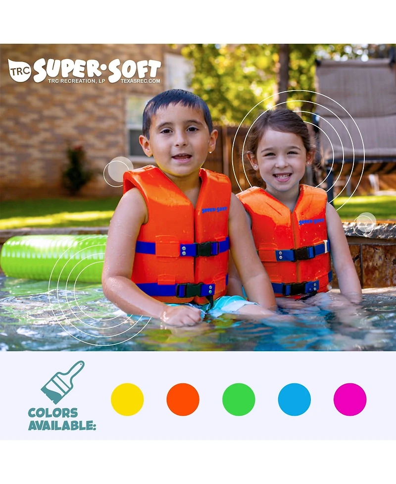 Trc Recreation Super Soft Child Life Jacket Swim Vest, Small