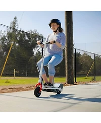 Razor E200S Seated Electric 12 Mph Scooter w/ Twist Grip Throttle & Brake, White