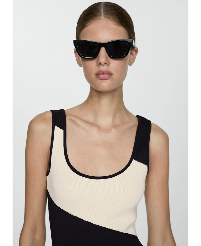 Mango Women's Striped Knitted Midi-Dress