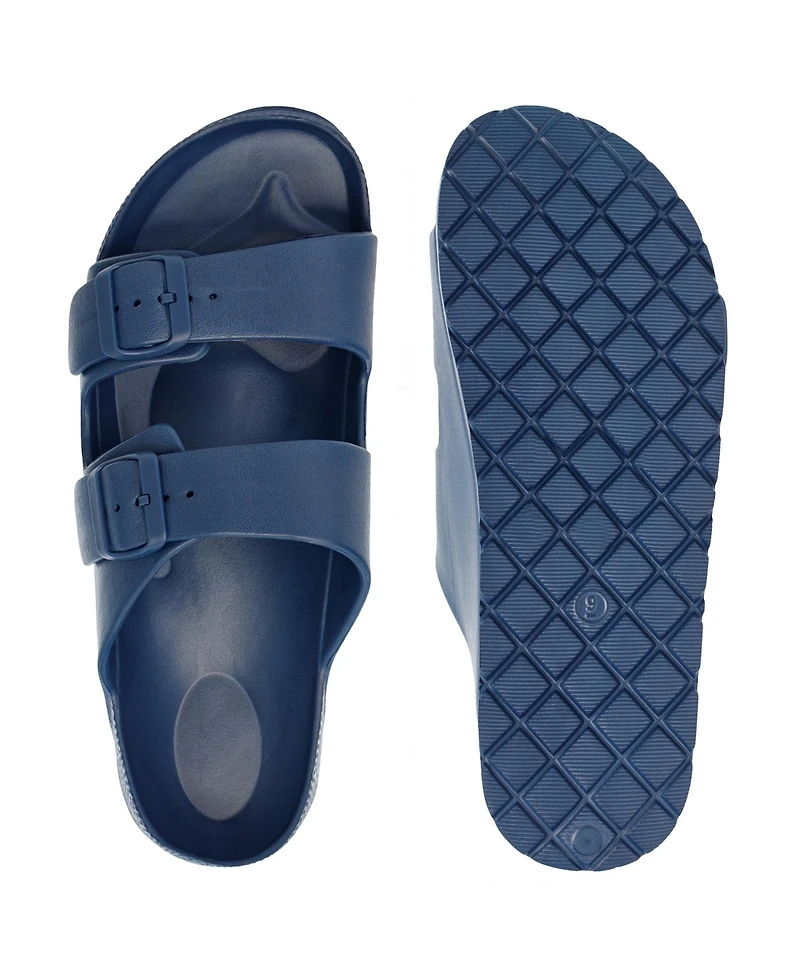 Alpine Swiss Men's Double Strap Eva Slide Sandals Sole Flat Casual Comfort Shoes