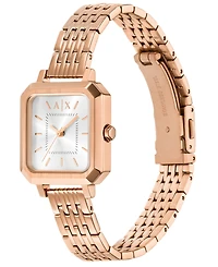 A|X Armani Exchange Women's Quartz Three-Hand Rose Gold Stainless Steel Watch 27mm