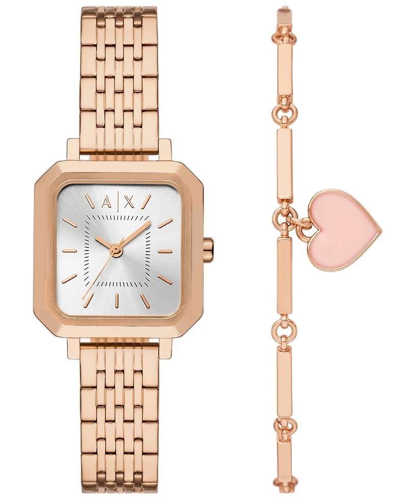 A|X Armani Exchange Women's Quartz Three-Hand Rose Gold Stainless Steel Watch 27mm