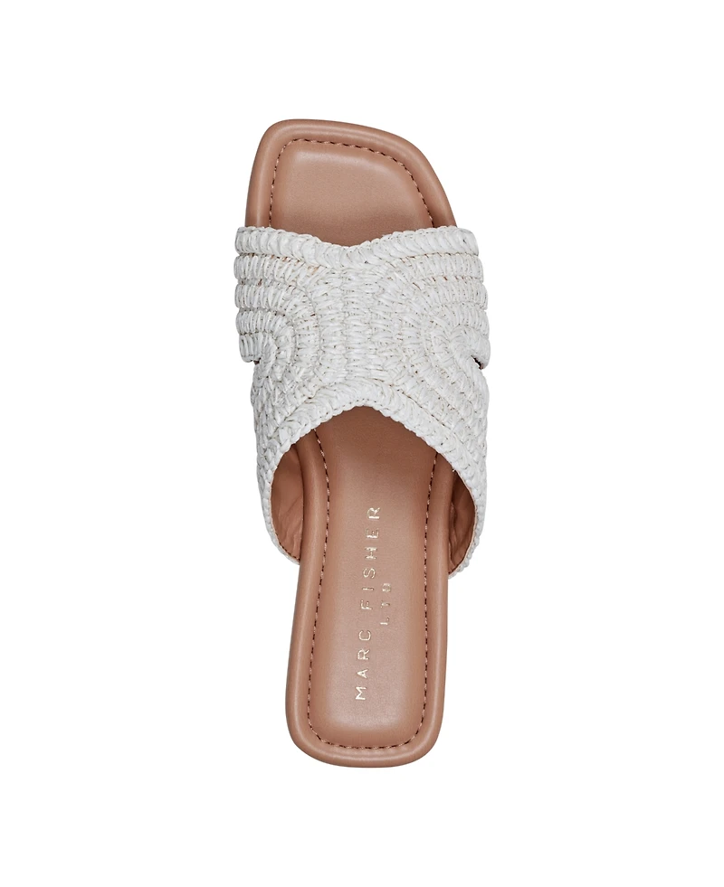 Marc Fisher Ltd Women's Narda Square Toe Flat Sandals