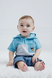 Sesame Street Baby Boys Cookie Monster Pullover Hoodie and French Terry Shorts