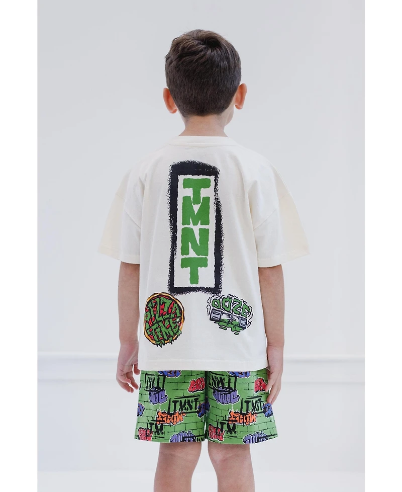 Teenage Mutant Ninja Turtles Little Boys T-Shirt and French Terry Shorts Outfit Set