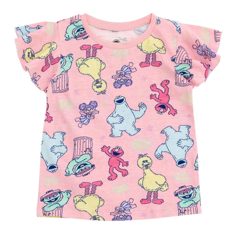 Sesame Street Toddler Girls 3 Pack T-Shirts to (12 Months - 6-6X