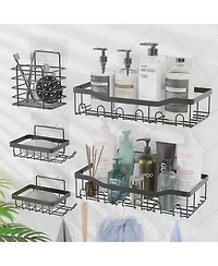 Clara Clark Premium Adhesive Shower Caddy & Bathroom Organizer - Grey