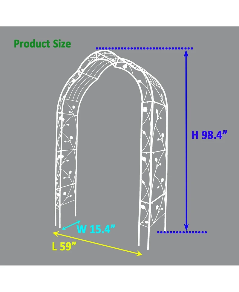 Slickblue Metal Garden Arch – Cream White, Freely Assemble with 8 Styles, Arbor Trellis for Climbing Plants, Rose Support, Outdoor Wedding & Pa