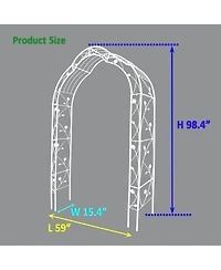 Slickblue Metal Garden Arch – Cream White, Freely Assemble with 8 Styles, Arbor Trellis for Climbing Plants, Rose Support, Outdoor Wedding & Pa