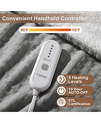 Caromio Twin Waffle Sherpa Electric Heated Throw Blanket, 62" x 84"