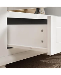 Brown Wooden Standard Bookcase with 3-Tier Shelves and Drawer