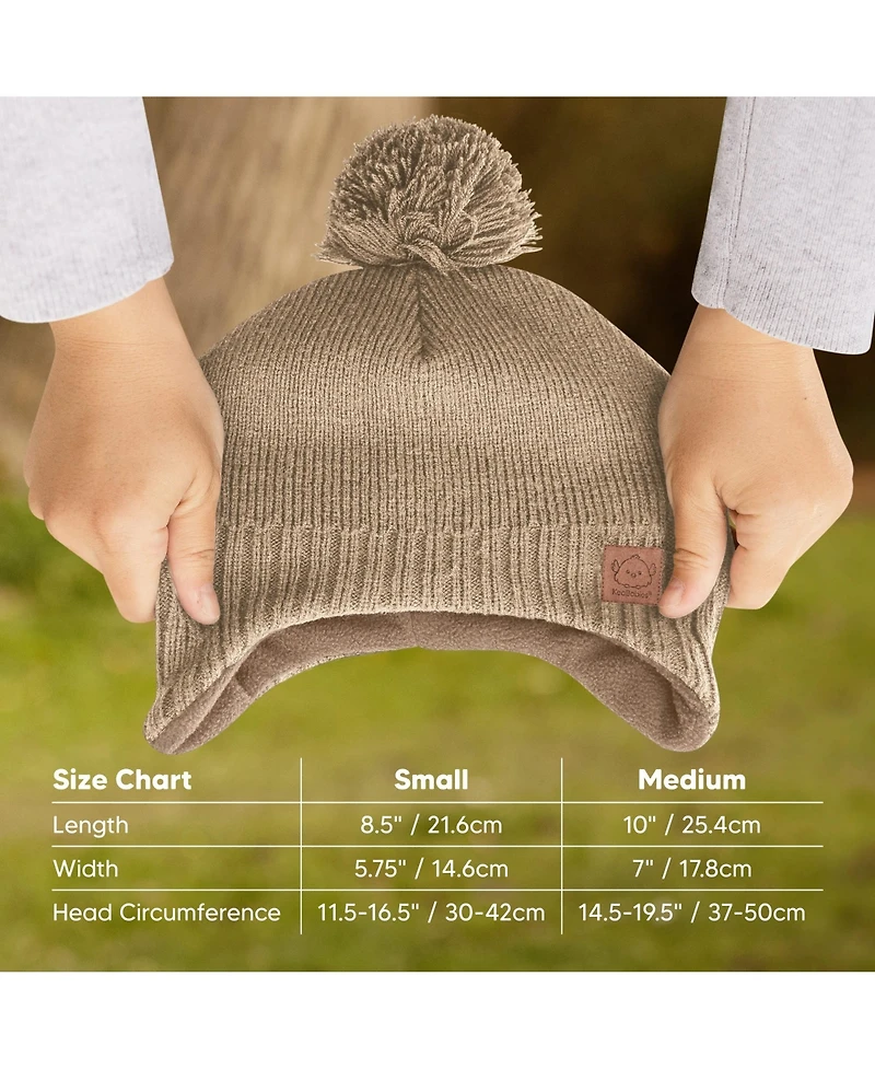 KeaBabies Muff Baby Beanie, Hat for Boys, Girls, Winter Hats Kids, Newborn, Infant, Toddler 0-36 months
