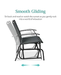 Best Choice Products 2-Person Outdoor Swing Glider, Steel Patio Loveseat, Bench Rocker w/ Armrests