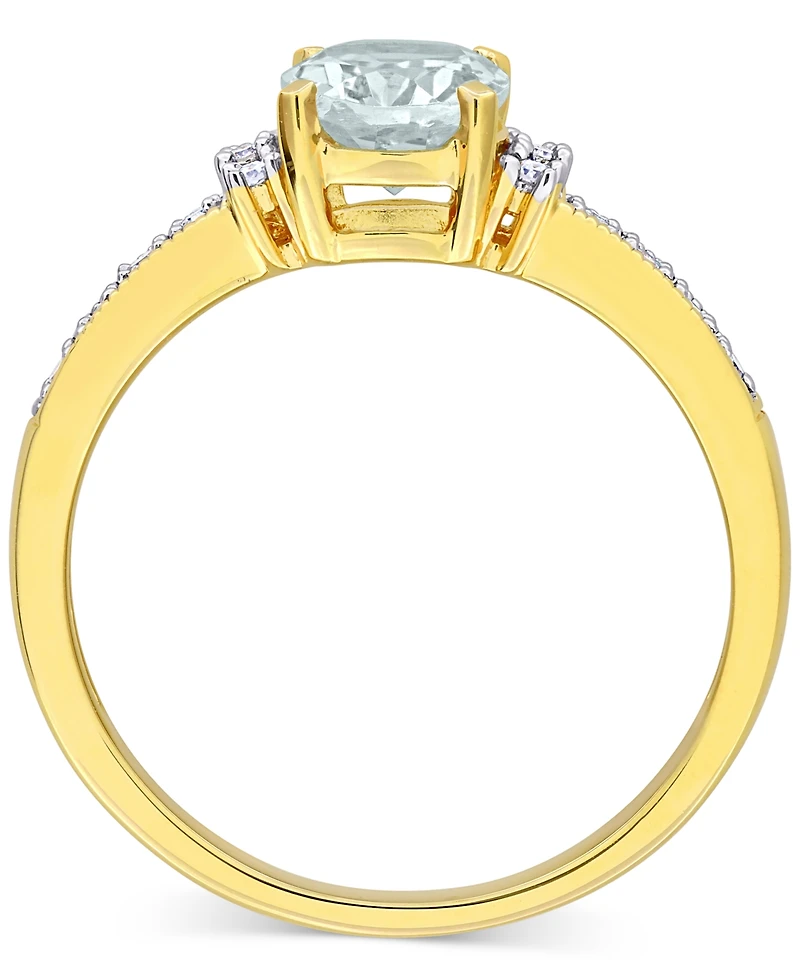 Morganite (1-1/7 ct. t.w.) and Diamond (1/20 Ring 18k Rose Gold Over Sterling Silver (Also available Aquamarine)