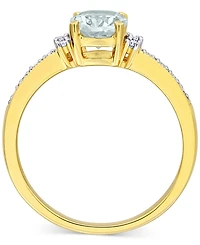 Morganite (1-1/7 ct. t.w.) and Diamond (1/20 Ring 18k Rose Gold Over Sterling Silver (Also available Aquamarine)