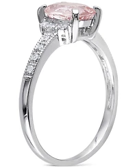 Morganite (1-1/7 ct. t.w.) and Diamond (1/20 Ring 18k Rose Gold Over Sterling Silver (Also available Aquamarine)