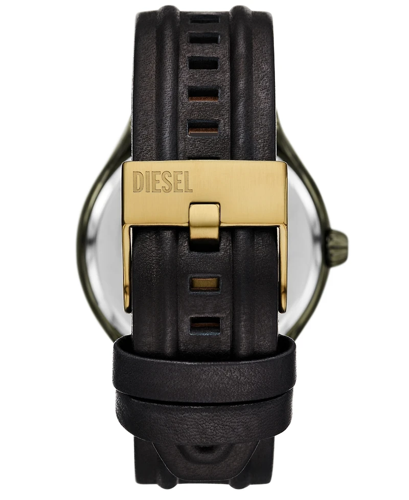 Diesel Men's Streamline Quartz Three-Hand Black Leather 44mm
