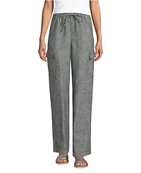 Lands' End Women's High Rise Drawstring Linen Cargo Pants
