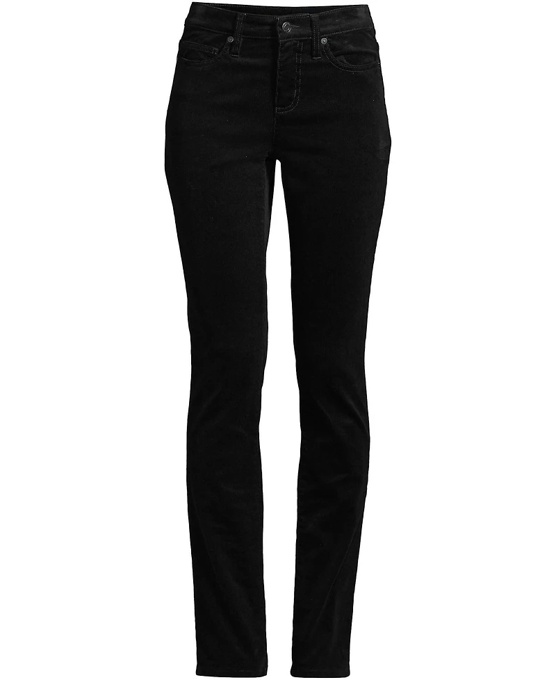 Lands' End Women's Mid Rise Straight Leg Corduroy Pants