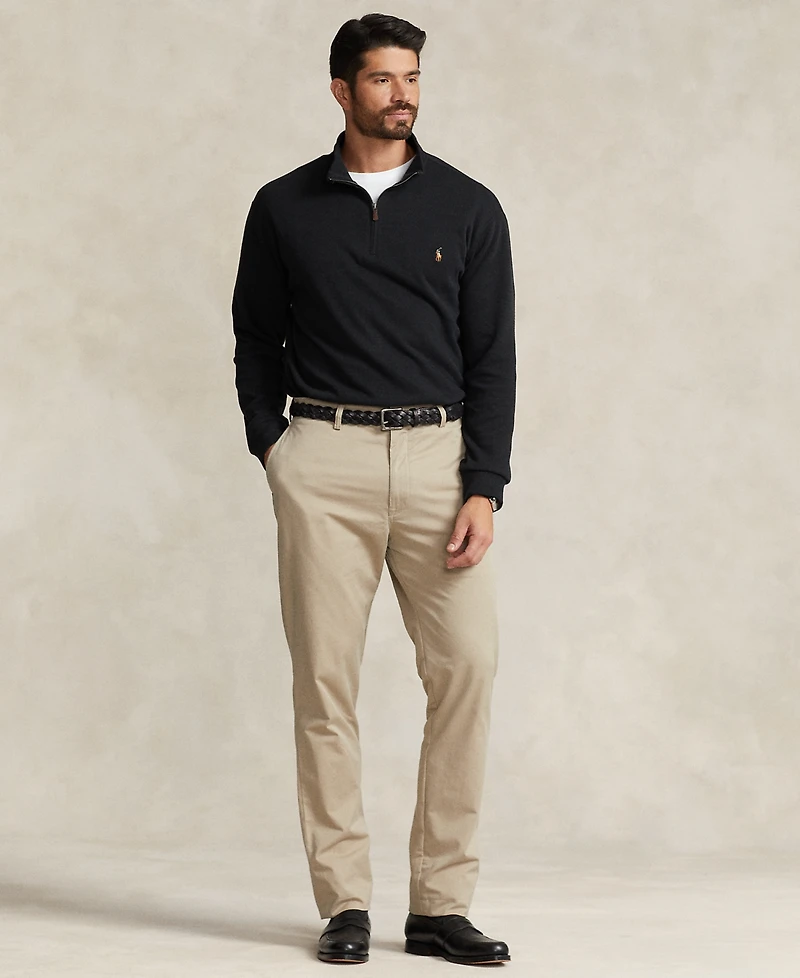 Polo Ralph Lauren Men's Big & Tall Estate-Rib Quarter-Zip Pullover Sweater