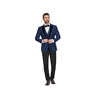 Gino Vitale Men's 3-Piece Peak Lapel Satin Trim Tuxedo with Subtle Sheen