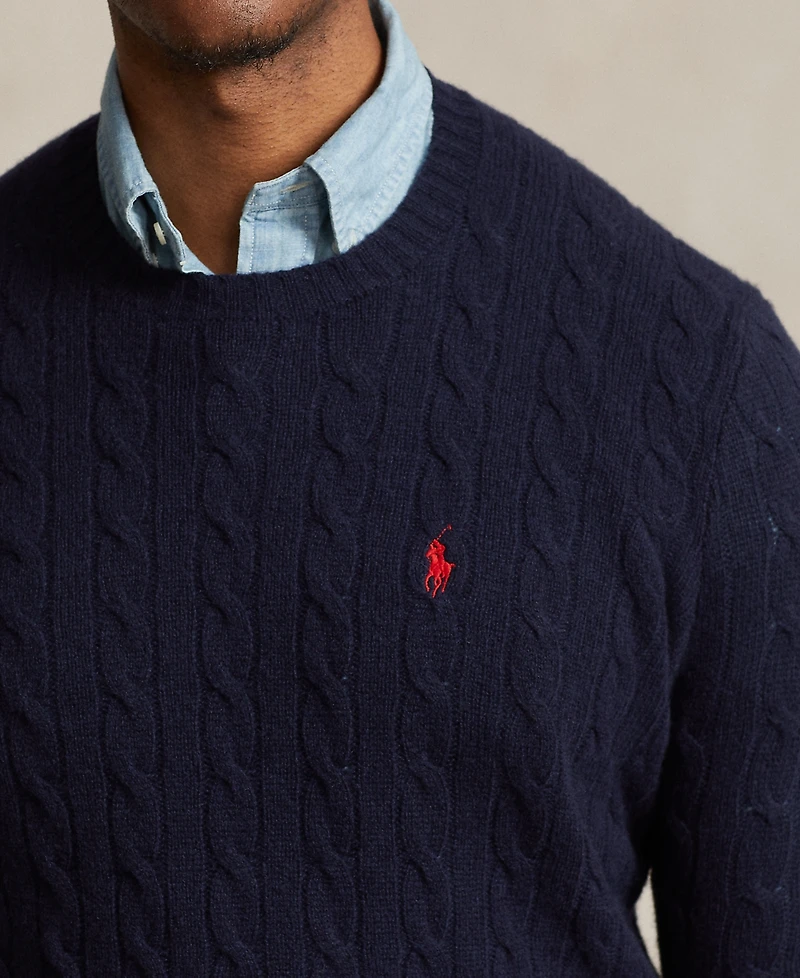 Polo Ralph Lauren Men's Big & Tall Cable-Knit Wool-Cashmere Sweater