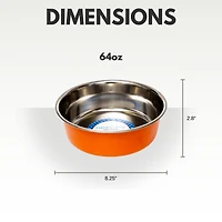 Country Living Set of 2 Heavy Gauge Stainless Steel Dog Bowls - Non-Skid, Durable & Rust-Resistant, Perfect for Food Water
