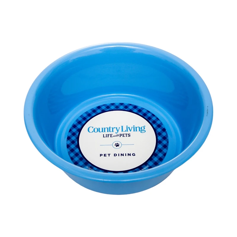Country Living Set of 2 Coated Stainless Steel Heavy Dog Bowls – Ideal for Medium to Large Breeds 32oz