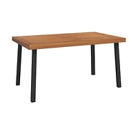 vidaXL Garden Table Natural wood Solid acacia wood and powder-coated metal