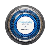 Country Living Set of 2 Twill Melamine Dog Bowls with Removable Stainless Steel Inserts – Stylish & Durable Pet Feeder