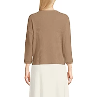 Lands' End Plus 3/4 Sleeve Cozy Rib Dolman Top