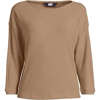 Lands' End Plus 3/4 Sleeve Cozy Rib Dolman Top