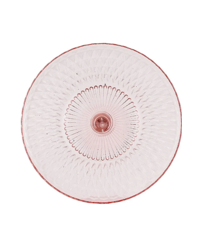 Amici Home Rochester Footed Glass Cake Stand - Pink
