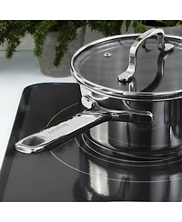 BergHOFF DiNA Helix Recycled 18/10 Stainless Steel 6.5" Saucepan 1.6qt., Glass Lid