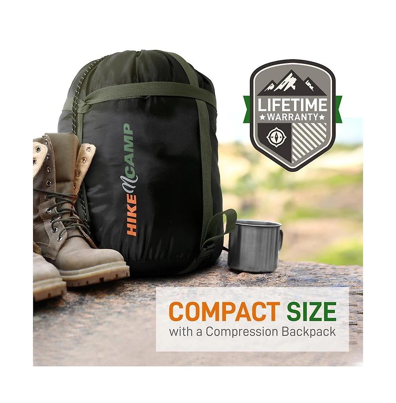 SereneLife Double Sleeping Bag With Two Pillows and Carrying Bag (Camouflage)
