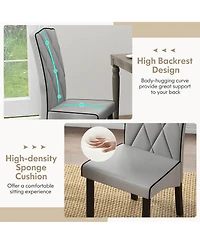 Gymax Modern Dining Chair Set of 4 w/ High Backrest High-density Sponge Cushion