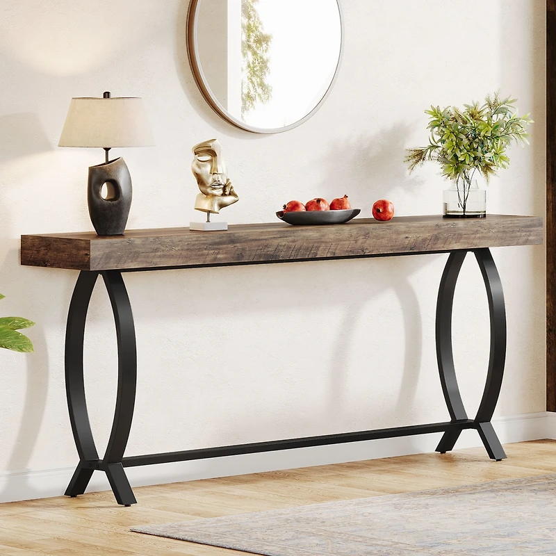 Tribesigns Console Foyer Table for Entryway: 70.87-Inch Narrow Long Entryway Entry Table, Farmhouse Sofa Table Behind Couch with Metal Legs