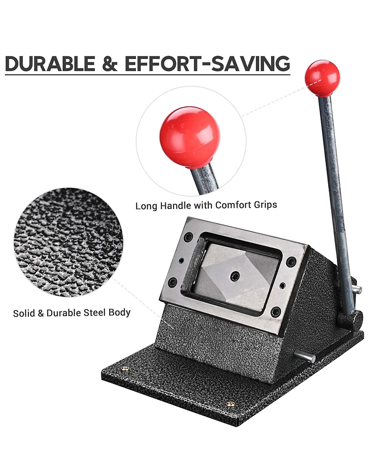 2-1/8" x 3-3/8" Die Cutter Manual Id Card Scrapbooking Paper Trimmer Heavy Duty Punch