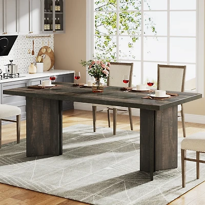Tribesigns 63-inch Dining Table for 4-6, Farmhouse Kitchen with Large Tabletop, Rectangular Dinner Eating